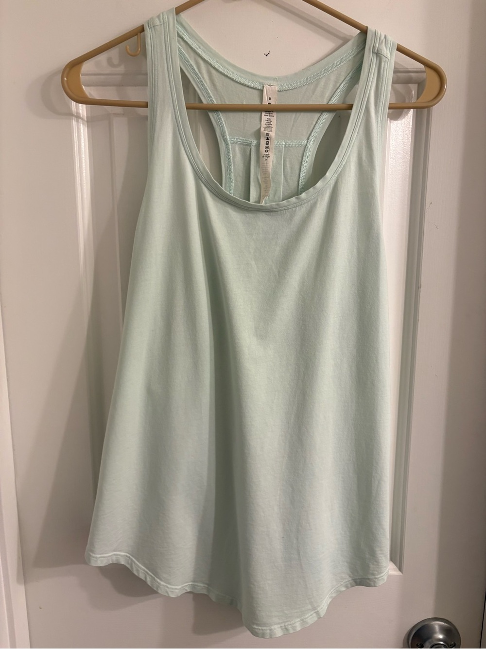 Lululemon Mint Green Racerback Tank Top Size 6 gym workout running fitness yoga